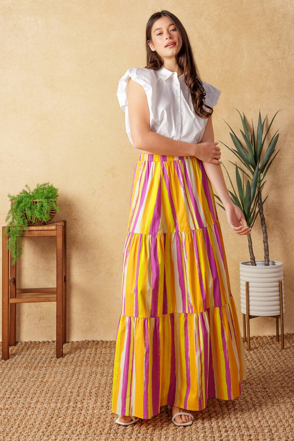 LIGHT UP MY LIFE POPLIN MAXI SKIRT Flying Tomato